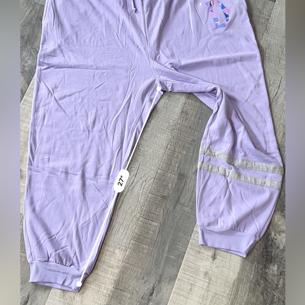 Disneyland purple iridescent jogger sweats with gray stripes size 3XL - Picture 7 of 10